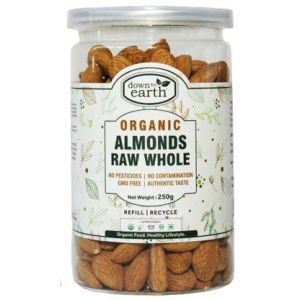 Organic Almonds Raw Whole 250g