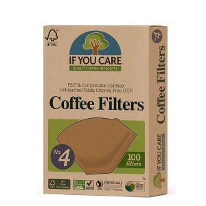 IF YOU CARE LARGE COFFEE FILTER NO.4 -100 filters