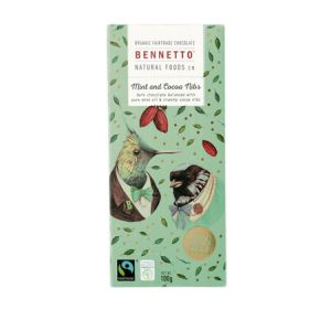 Bennetto Chocolate - Mint & Cocoa Nibs 100g